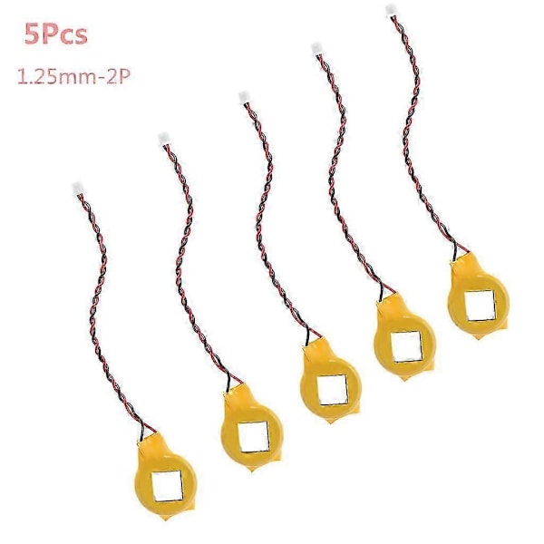 5 stk./sæt CR2032 2032 Batteriledning 2 Pin Laptop Bundkort BIOS CMOS Batteri Med Ledning Adskil Batteri Udskiftning