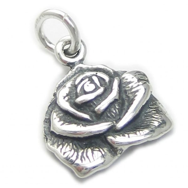Rose 2d Sterling Silver Berlock .925 X 1 Rosor Blommor Berlocker - 5222