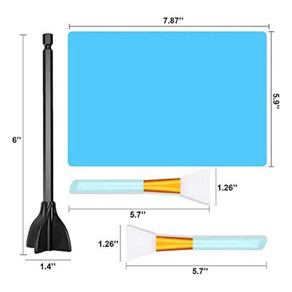 12 Resin Omrøringsstænger 1 Silikonepude Pipette Dråbetæller As Shown
