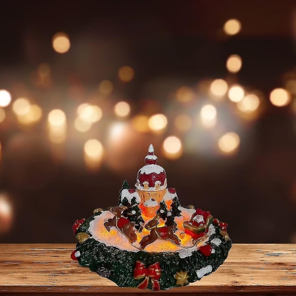 Julepynt, Juleslott Hjort Julenissen Harpiks Håndverksdekorasjon Uten stearinlys Til soverom Stue Dekor Ornament Flerfarget