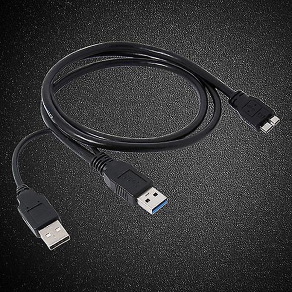 Musta kaksois-A-Micro-B USB 3.0 Y-kaapeli Sumsang Galaxy S5 Note 3 USB HUB:lle