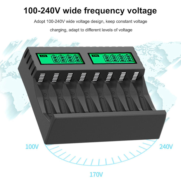 Batterioplader til AA AAA genopladelige batterier, pålidelige og holdbare opladere-hy
