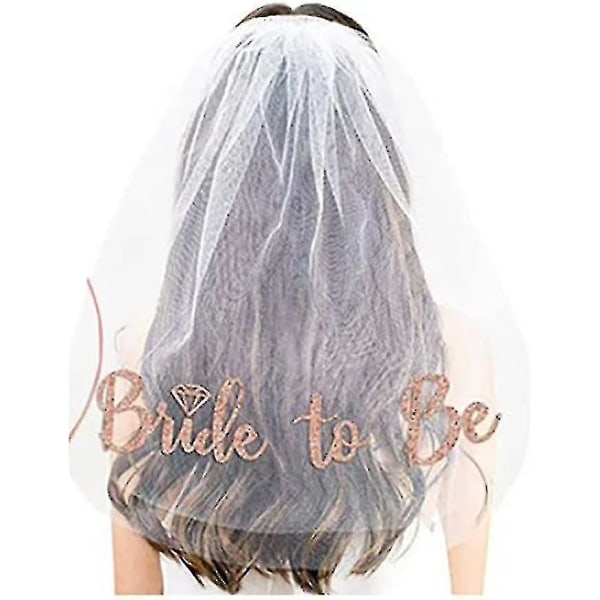 Bride To Be Veil, White Hen Do Veil Med Comb Hen Party Veil For Brude