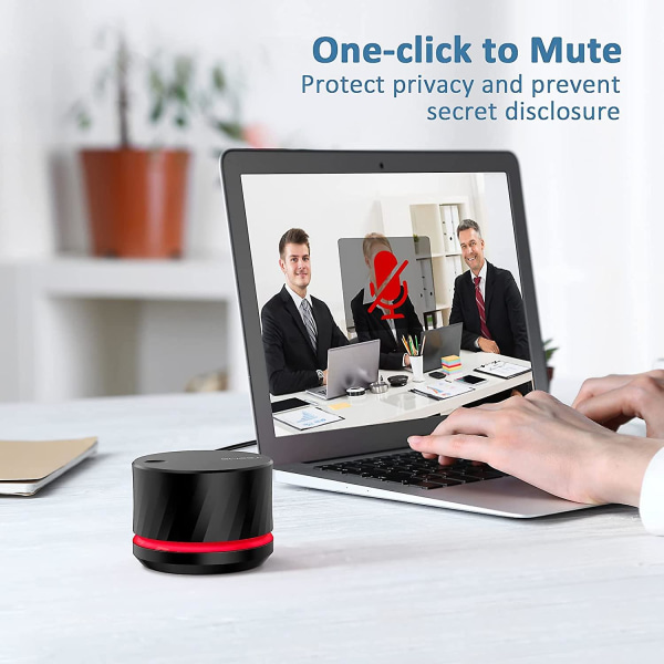 USB Volumkontrollknapp Emeet USB Multimediekontrollerknapp med ett-klikks dempefunksjon og musikkbytte multimediekontroll