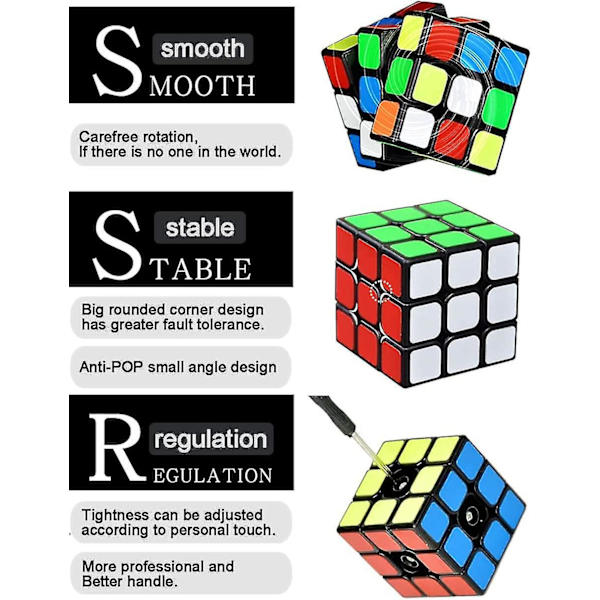 Professionell Speed Cube 3x3x3, Hållbar Smidig Hjärnutveckling Barns Pedagogiska Leksaker Pusselleksaker Portabel För Vuxna (standard)