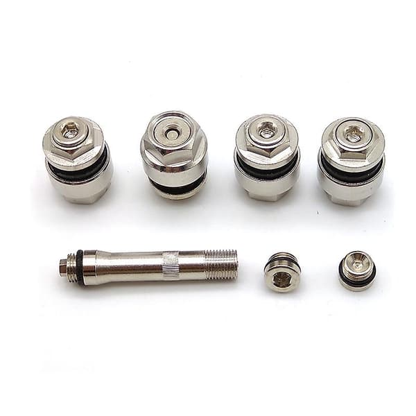 7-delt sett Universal Stealth Chrome Metall Bolt Flush Mount Usynlige Dekkventiler 11,5 mm Hull Bilhjul