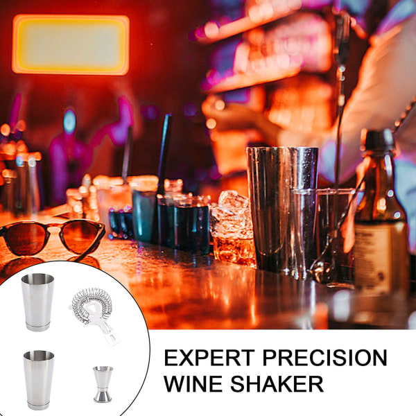 1 Sæt Cocktail Shaker Sæt Fødevarekvalitet Rustfrit Stål Bartending Drikke Mixer med Målebæger og Filter Bartender Barværktøj