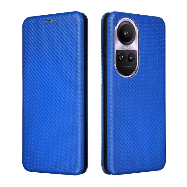 Case Oppo Reno 10 Pro 5g hiilikuitu- case Folio Flip suojaava magneettinen Cover_ggod Blue