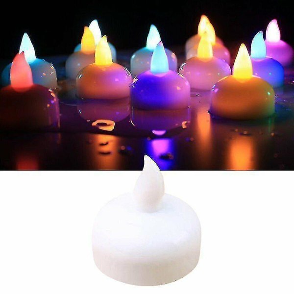 12 Or 24x Waterproof Led Tea Light Candles Floating Electronic Water Flameless