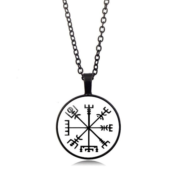 Norse Vikings Halsband Män Kvinnor Smycken Present Vegvisir Kompass Nordiska Runor Odin Kedja Halsband För Kvinnor Män Amulett Hänge Style-10