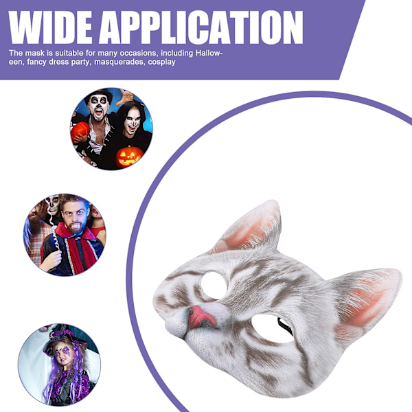 Bedårande Simulerad Kattmask Realistisk Kattmask Karneval Party Kattmask Maskerad Kostymmask