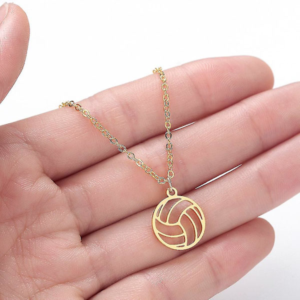 Volleyball Vedhæng Halskæde Link Kæde Spiller Bold Charm Halskæder Til Kvinder Mænd Sports Bold Spiller Gothic Smykker Silver Plated