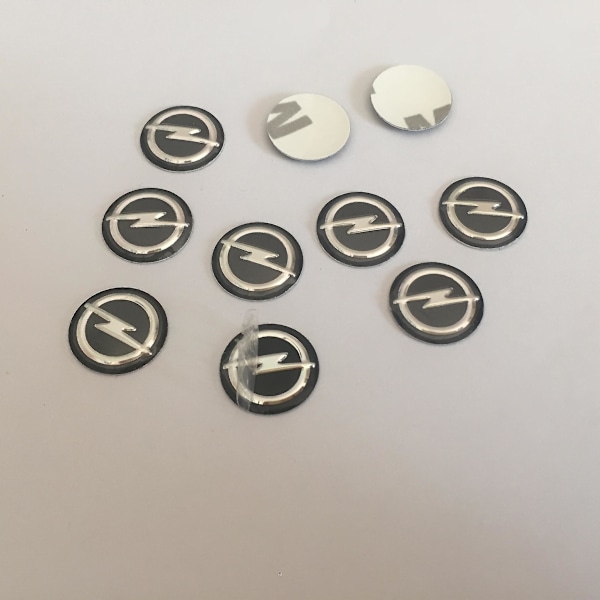 Opel Astra Mokka Insignia Zafira Corsa Tigra Bilnøglefob Emblem Badge Sticker Udskiftning (10 stk., 14mm)