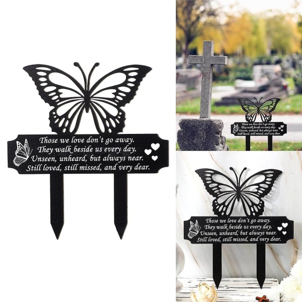Butterfly Memorial Stake Metal Garden Decors Cemetery Garden Decorations