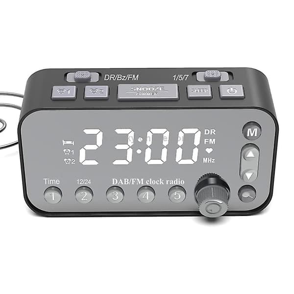 Dab-a1 Stor Skärm Dab&fm Väckarklockradio Med Dubbla Usb