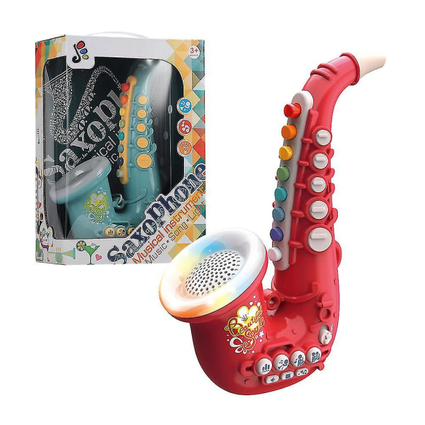 Leksak Saxofon Leksak Trumpet Klarinett Leksak Barninstrument med ljus & musik tidig utbildning leksak