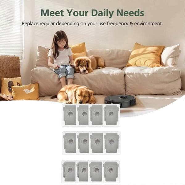12 kpl Pölypussit IRobot Roomba Combo J9+ & Combo J7+/Plus -lakaisukoneeseen