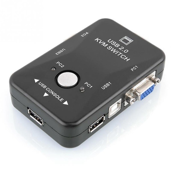 Kvm Switch 2 Port Vga Switch Usb 2.0 Kvm Mus Switch Tastatur 1920x1080 Boks Delings Switch Vga S