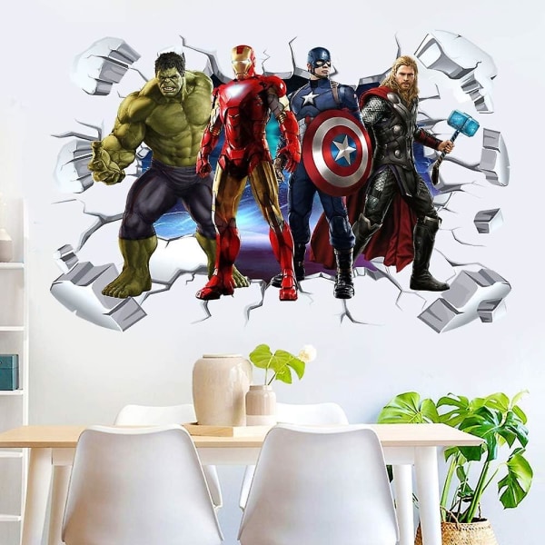 For Super Hero Wall Sticker 3d Save The World Wall Decals Aftagelige Pvc Cartoon Superhero Wall Sticker For Børn Soveværelse Stue Legeværelse Wall Deco