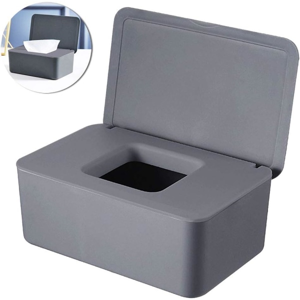 Dispenser til vådservietter med låg grå gray