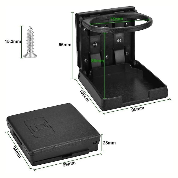 2st Bil Dryckshållare Mugghållare Hopfällbar Vattenflaskkopp Montering För Bil Lastbil Båt