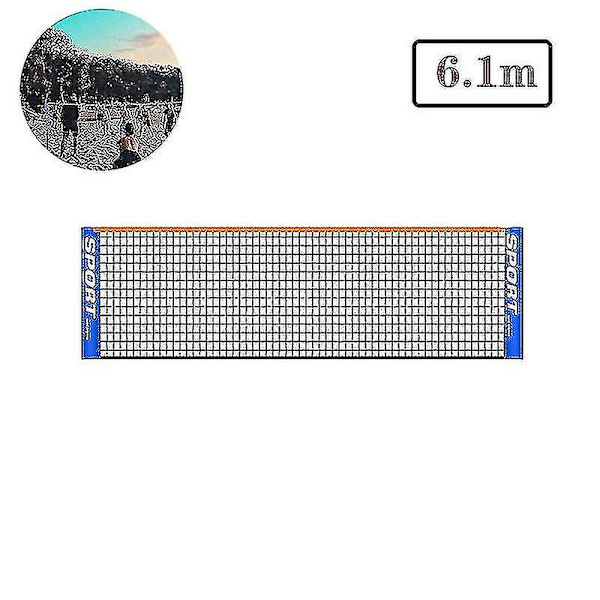 Bærbart foldbart tennisnet: Ideelt til børn og voksne - Kort tennisnet, 6,1 m længde (1 stk., sort)