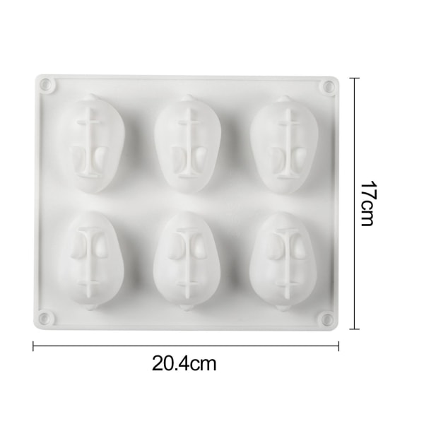 Kaksform 6 Fack Påskhare Form Silikonform Non-stick Återanvändbar Flexibel Bakform för Hem Kök Bageri