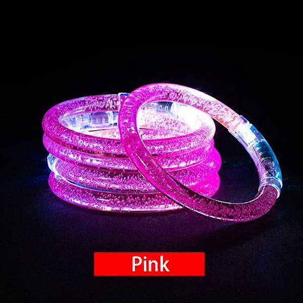 10/15/30/50 stk. LED Armbånd Selvlysende Armring Lysende Armbånd Selvlysende Festartikler Neon Armbånd til Børn Voksne Pink 10Pcs