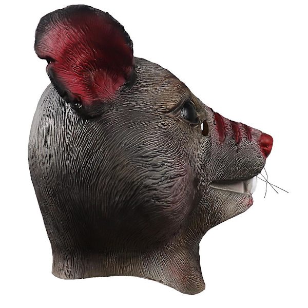 Vuxen Ny Mutant Råtta Huvud Djurdräkt Ansikte Splinter Halloween Mus Mask Brun