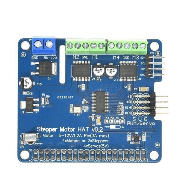 Stepper Motor Hat V0.2+robotin laajennuskortti Stepper/moottori/servo malleille 3b/3b+