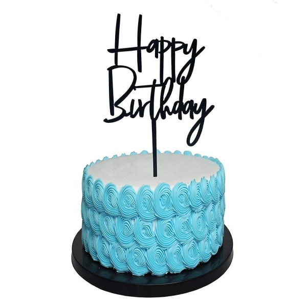 20 stk tillykke med fødselsdagen kage topper til fødselsdagsfest dekorationer Festartikler (sort akryl)