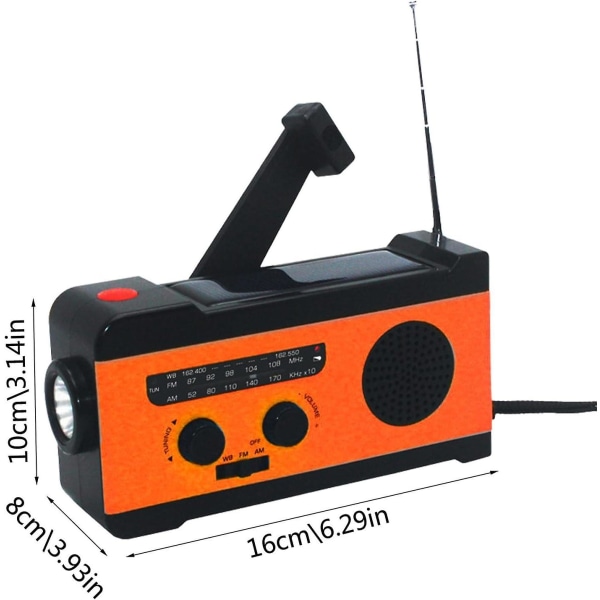 Handkurbel-notfunkgert | Tragbares Am/fm/noaa Notfall-solarradio - Am/fm/noaa-solarradios Mit Led-taschenlampe, Sos-alarm, Usb-ladegert, Campingzubehr