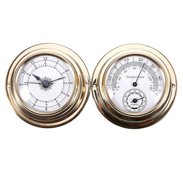 Termometer Hygrometer Barometer Klockor Klocka 2 Hel Set Väderstationsmätare