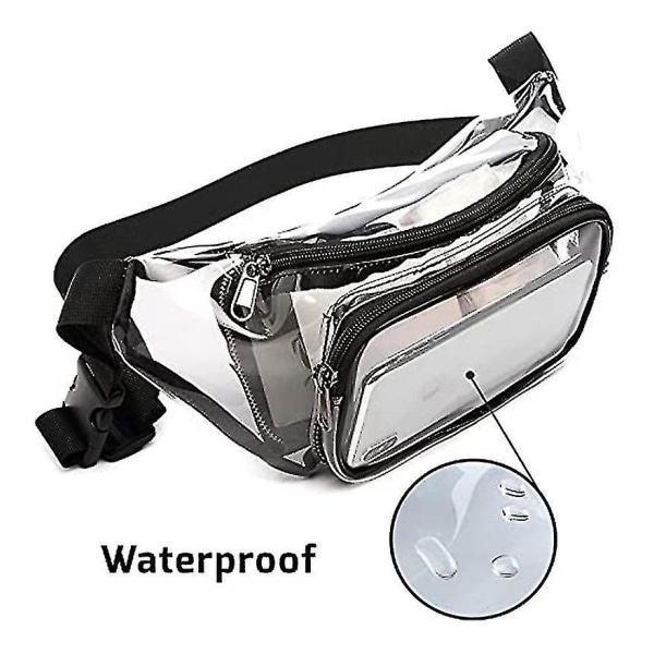 Transparent väska Mjuk Pvc Crossbody-väska Vattentåligt material Transparent bröstväska Kvinnlig midjeväska Resväska 1stgrå