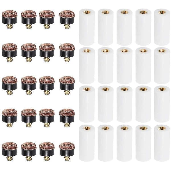 20 sæt Billiard Cue Tips med Pool Cue Stick Ferrules 12mm Billard Screw-on Tips Erstatning for N