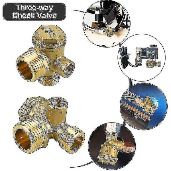 2 stk kobberkompressor kontraventil 10 mm 16 mm 20 mm Rustfri kompressor kontraventil Antislid kompressor kontraventil til tilslutning af rørfittings