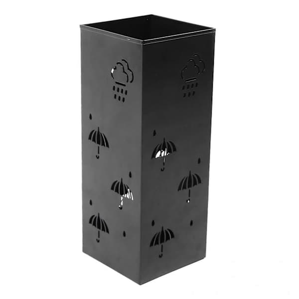 Metal paraplystativ, elegant hul design, rustfri organizer til entré, kontor, hjem, sort