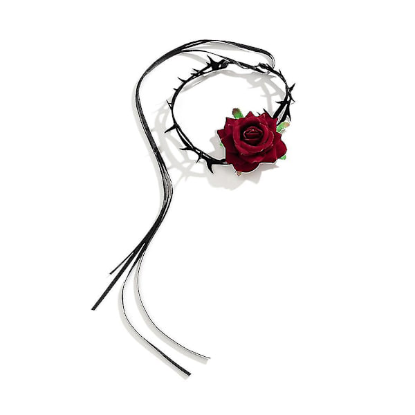 Boho Tornet Blomster Krave Choker Halskæde Blød Flannel Blomster Kravat Halskæde