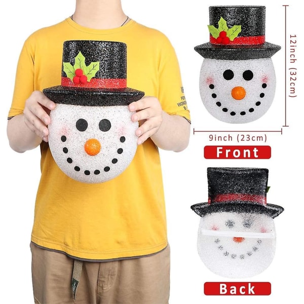 2 Pack Snowman Christmas Veranda Light Covers, Snowman Decorations Outdoor Holiday Light Covers For Veranda Lights, Garage Lights, Large Light Armatures, O