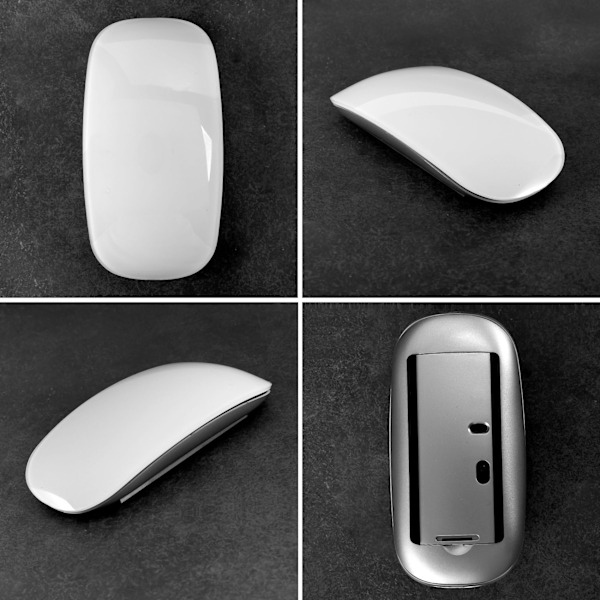 Trådløs Bluetooth Magic Mouse, Stille Datamus, Slank Ergonomisk Mus for PC, Apple Macbook