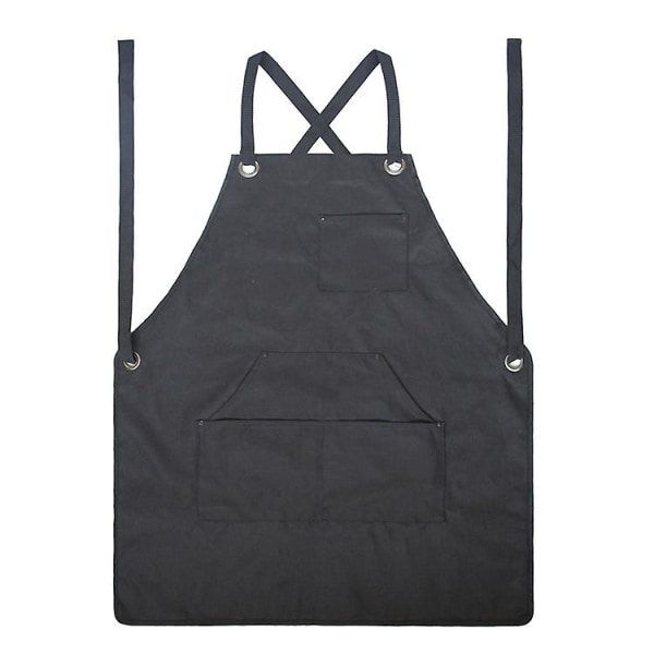 24"x37" værkstedsforklæde i læder med varmebestandigt og flammehæmmende - sort