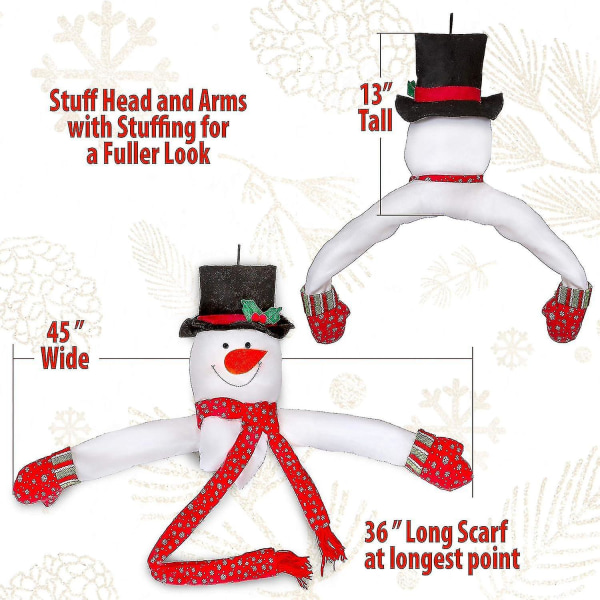 Snowman Christmas Tree Topper - Nyckellig semesterdekoration och prydnad för hem, kontor - Fylld polyester vinterkaraktär med topphatt, vantar,