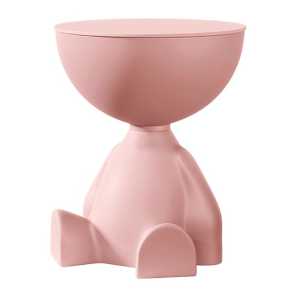 Sofakantbord Lille Husholdnings Skulptur Figur Statue Møbel Flad Hoved Sød Drikkebord til Badeværelse Kontor Hjem Terrasse Pink