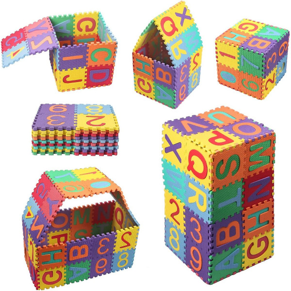Kinderspielteppich, 12*12cm Kinder Puzzlematte Mit Buchstaben Von 0 Bis 9 36 Stc