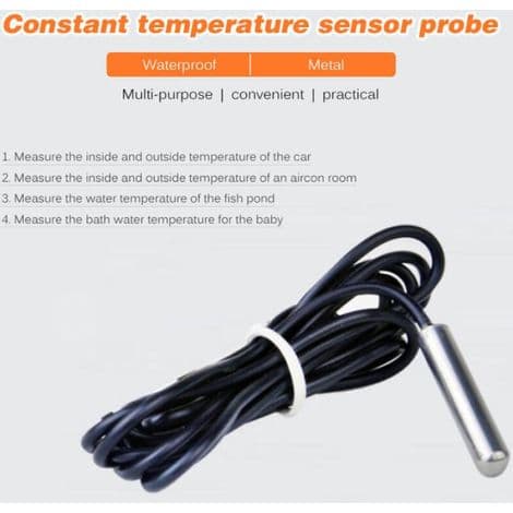 Mini digital elektronisk biltermometer med tidsvisning og temperatursonde