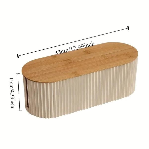 Wooden Cable Box with Lid - Practical Cable and Desk Organizer for Office and Home, White