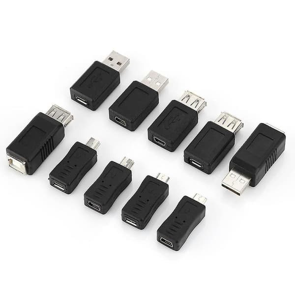 40-pak Vinklede Mini Micro Type B Han Hun USB2.0 Adaptere