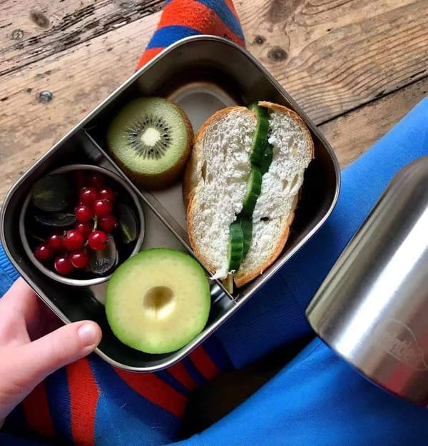 1 L Rostfritt Stål Matlåda - Bento Box med 2 Fack