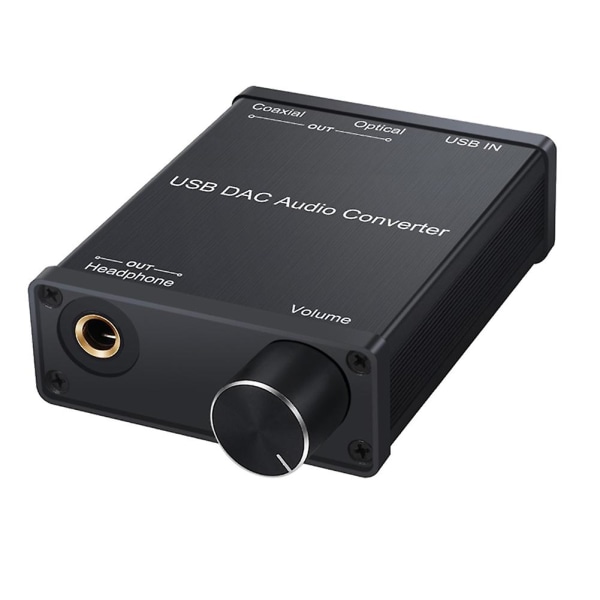 USB Dac Audio Converter Adapter med hörlursförstärkare USB till koaxial S/pdif Digital till Analog 6.