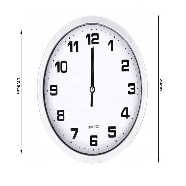 Large Wall Clock, Non-Ticking, Silent, 20cm Round Second Hand